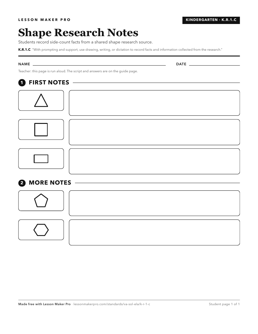 Preview of the K.R.1.C printable worksheet