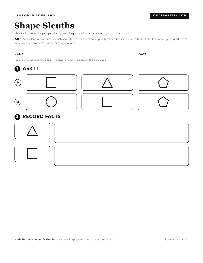 Preview of the K.R printable worksheet