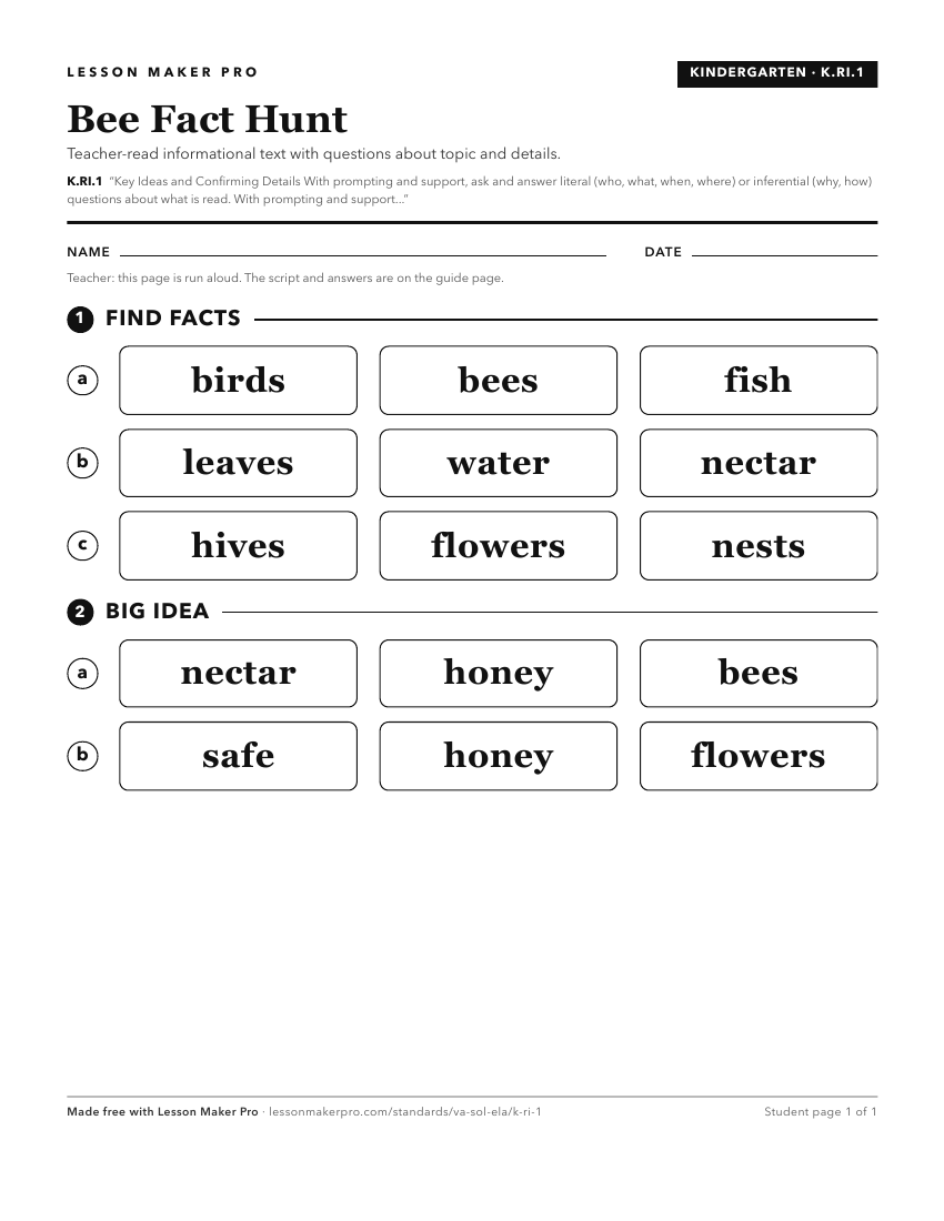 Preview of the K.RI.1 printable worksheet
