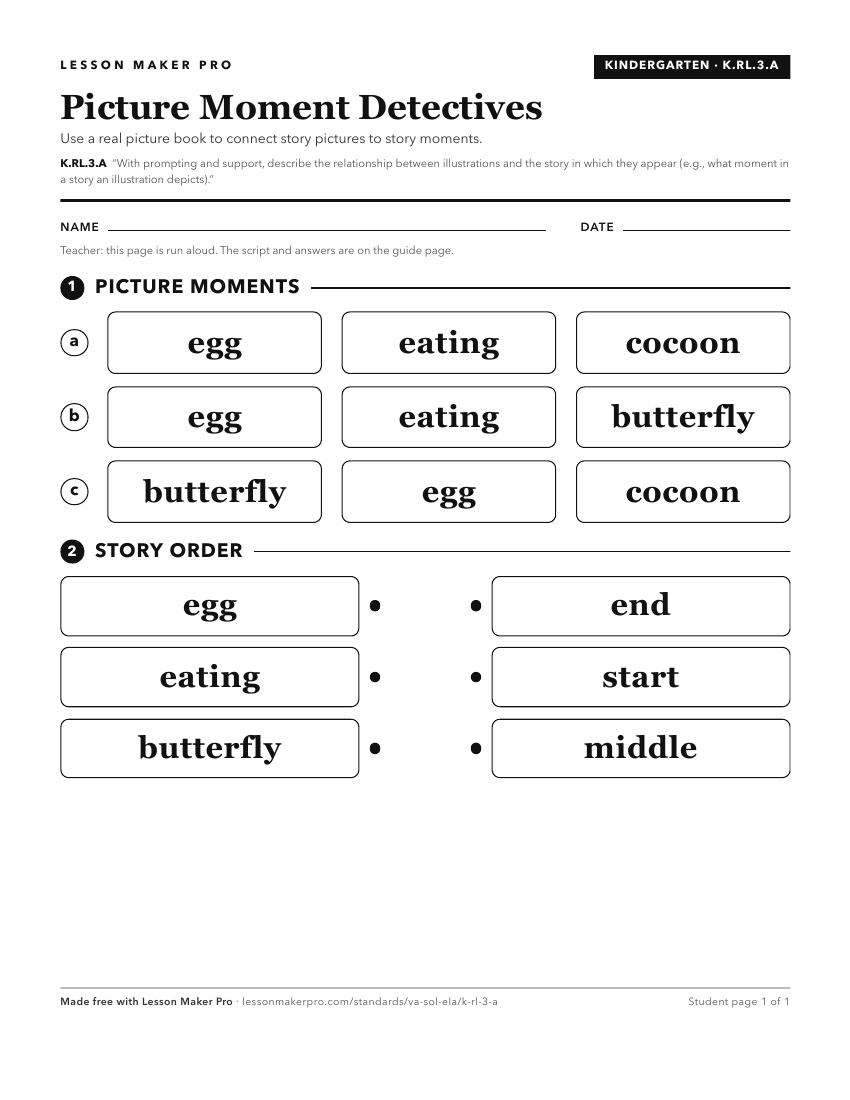 Preview of the K.RL.3.A printable worksheet