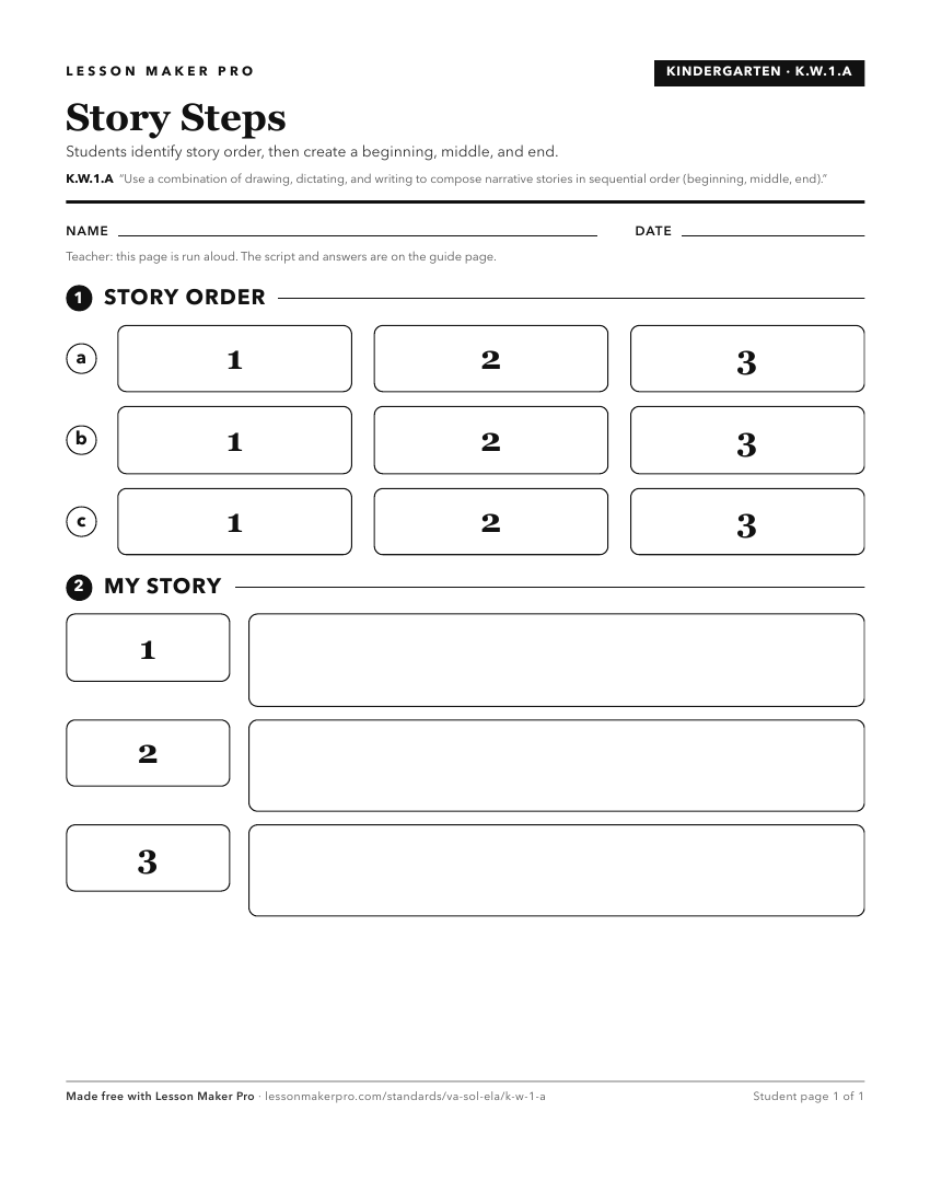 Preview of the K.W.1.A printable worksheet