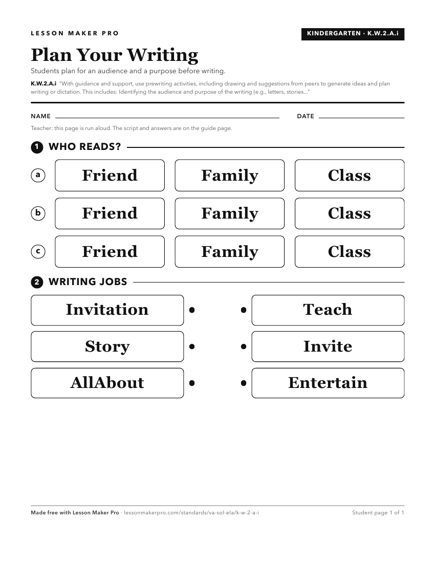 Preview of the K.W.2.A.i printable worksheet