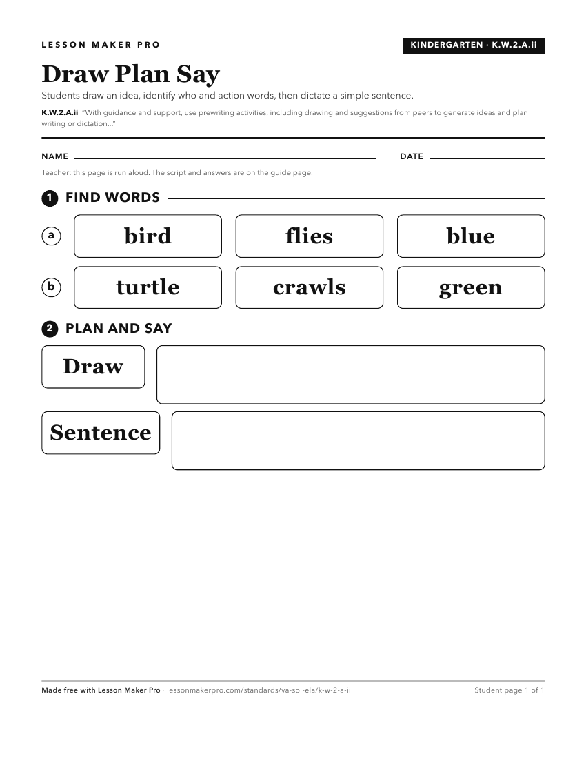 Preview of the K.W.2.A.ii printable worksheet