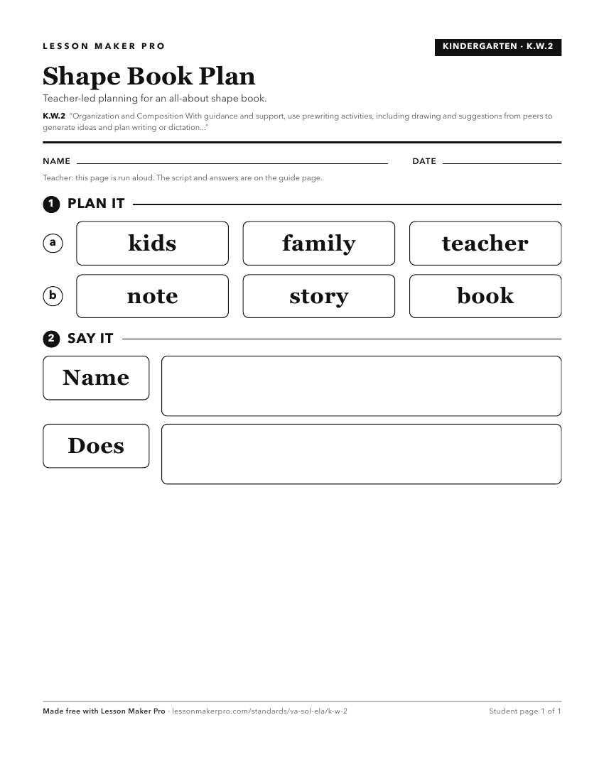 Preview of the K.W.2 printable worksheet
