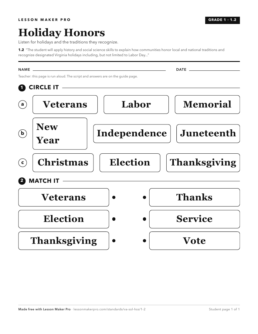 Preview of the 1.2 printable worksheet