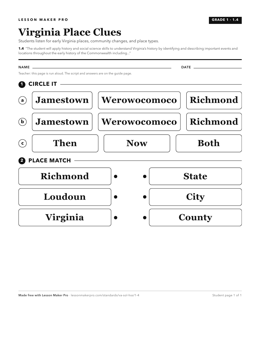 Preview of the 1.4 printable worksheet
