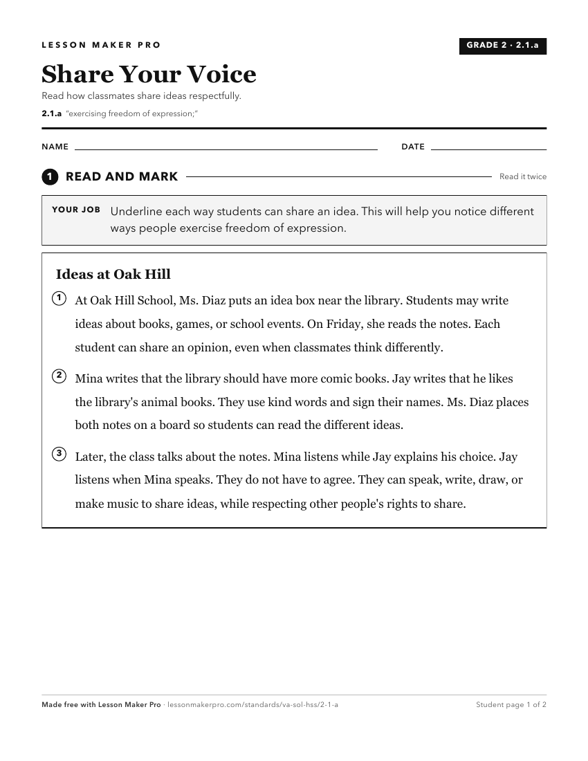 Preview of the 2.1.a printable worksheet