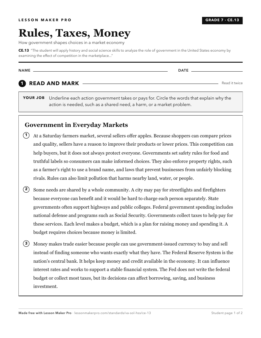 Preview of the CE.13 printable worksheet