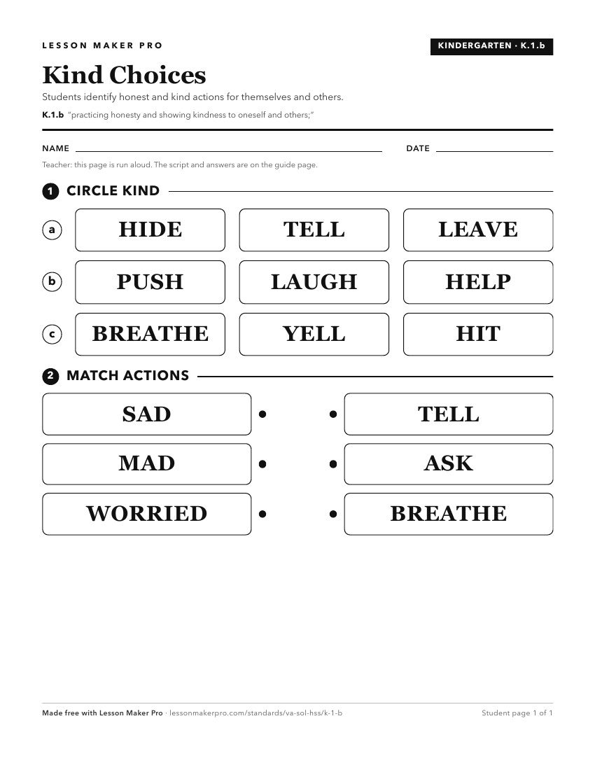 Preview of the K.1.b printable worksheet