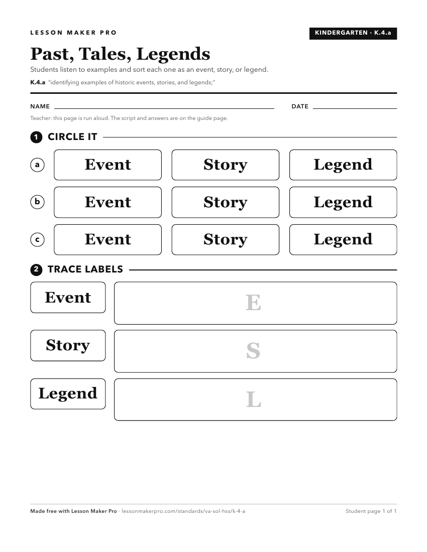 Preview of the K.4.a printable worksheet