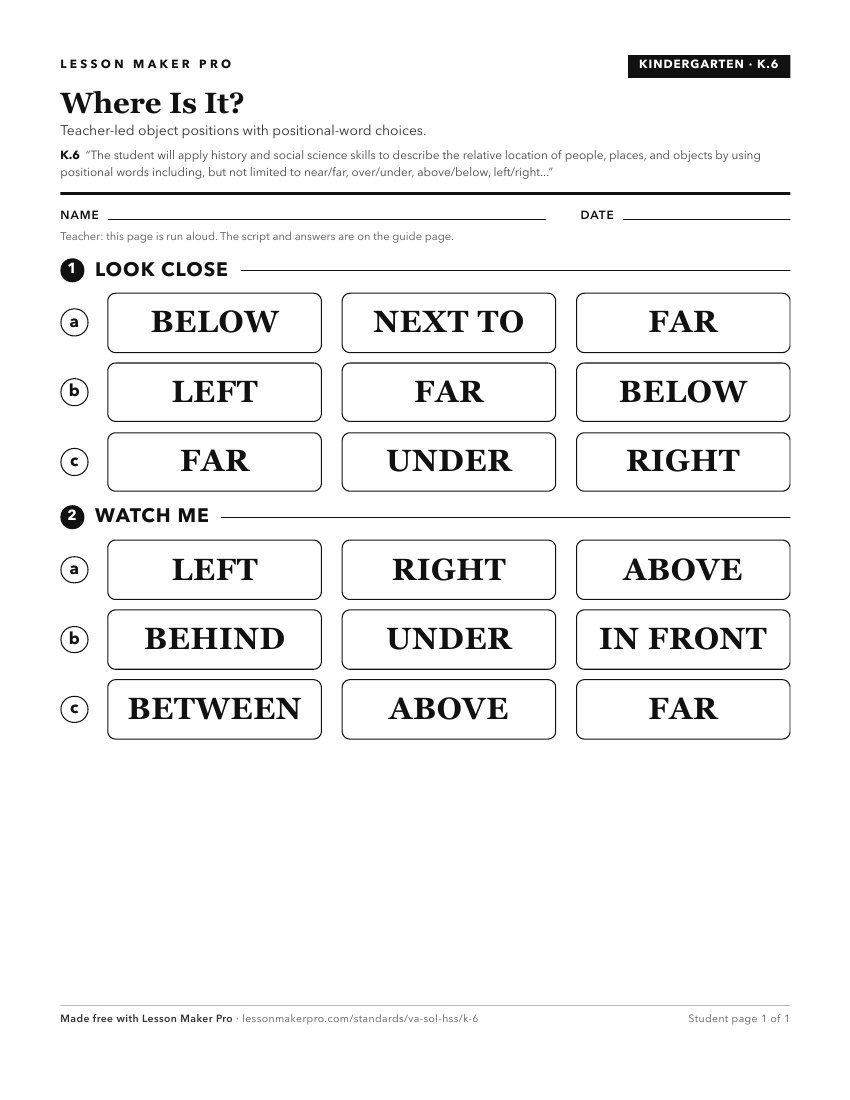 Preview of the K.6 printable worksheet
