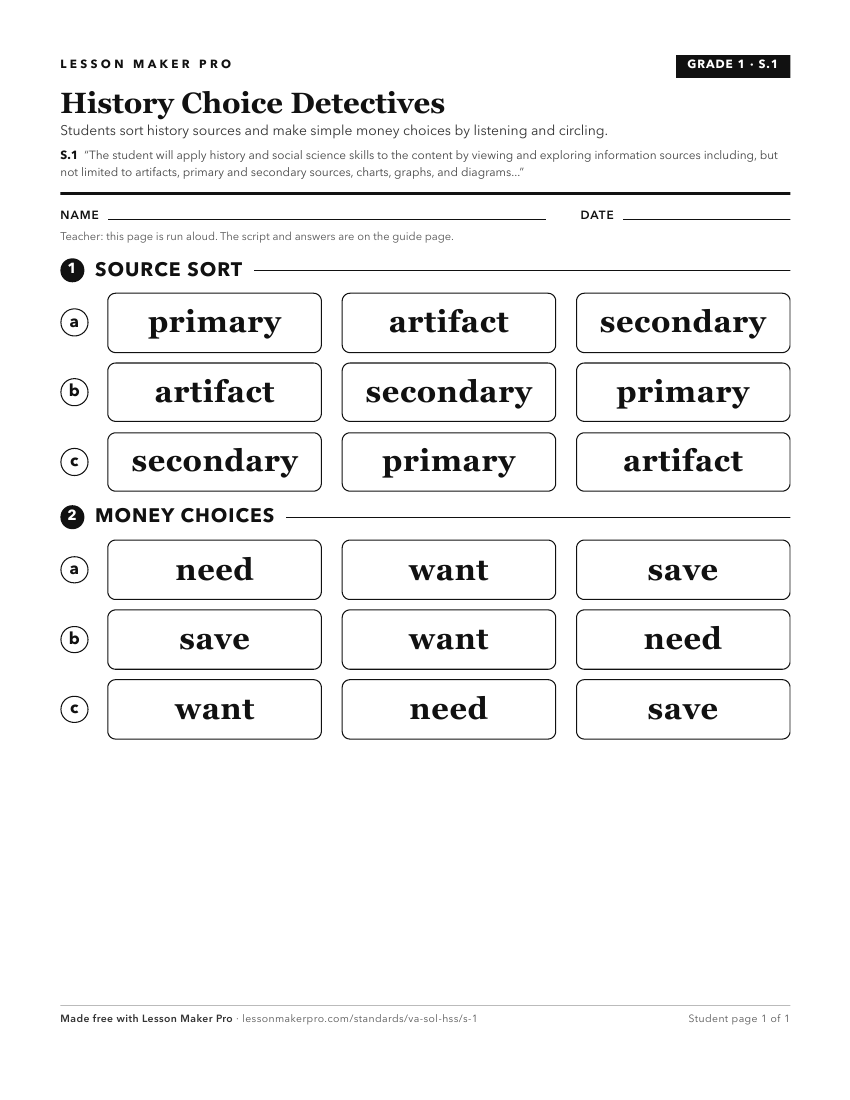 Preview of the S.1 printable worksheet
