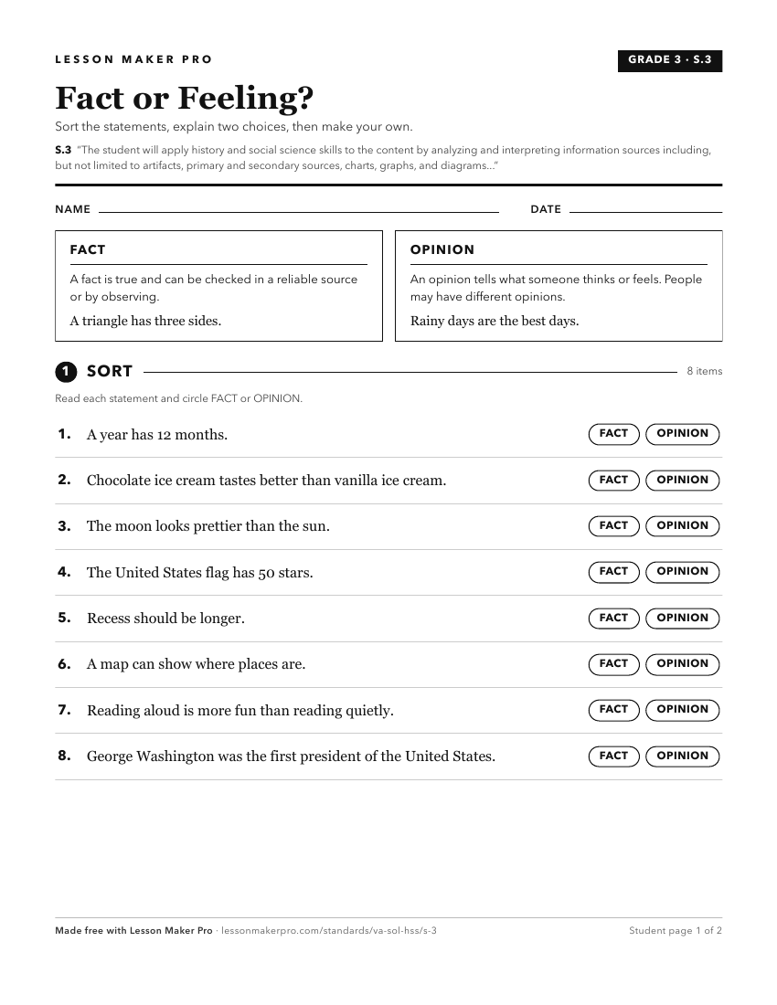 Preview of the S.3 printable worksheet