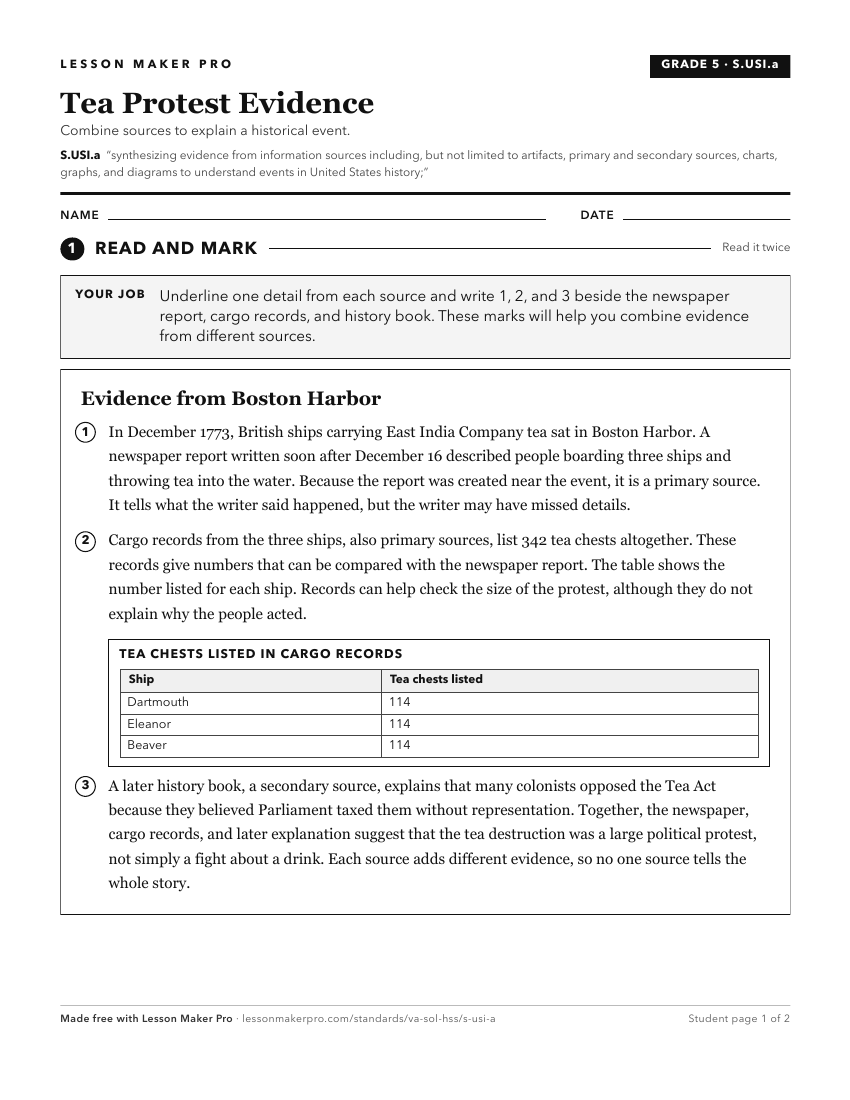 Preview of the S.USI.a printable worksheet