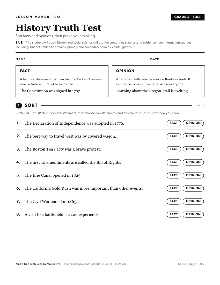 Preview of the S.USI printable worksheet