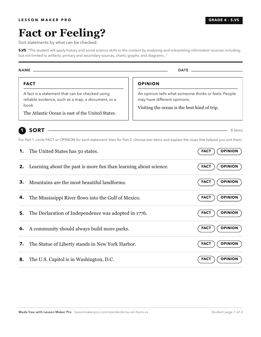 Preview of the S.VS printable worksheet