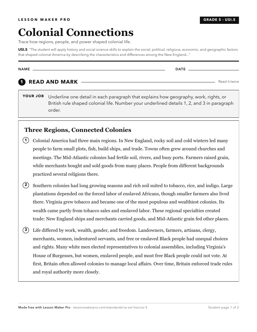 Preview of the USI.5 printable worksheet