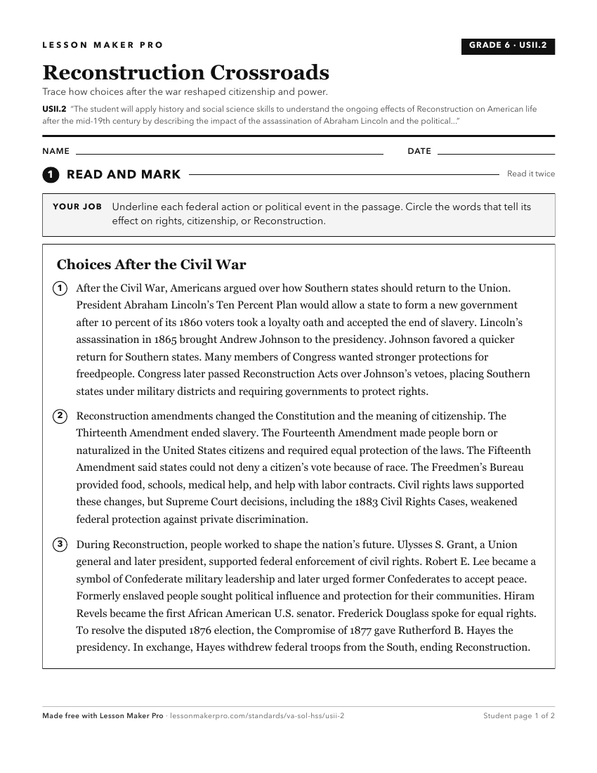 Preview of the USII.2 printable worksheet