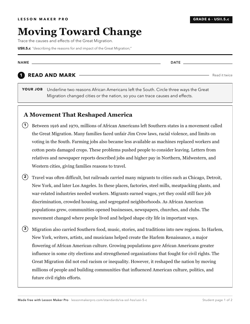 Preview of the USII.5.c printable worksheet