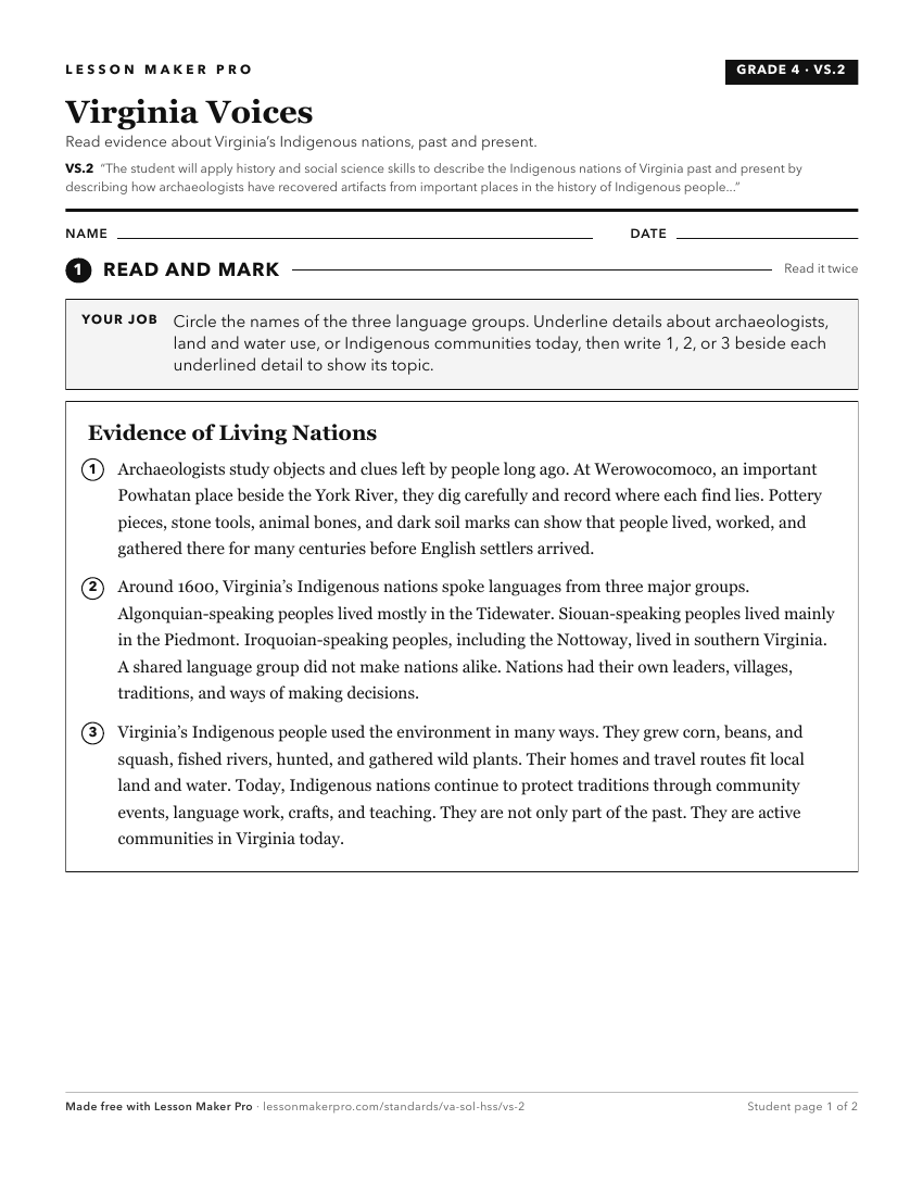 Preview of the VS.2 printable worksheet