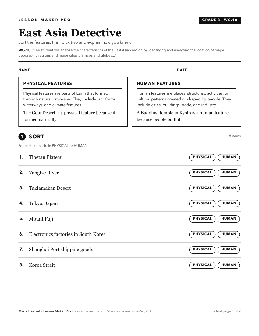 Preview of the WG.10 printable worksheet
