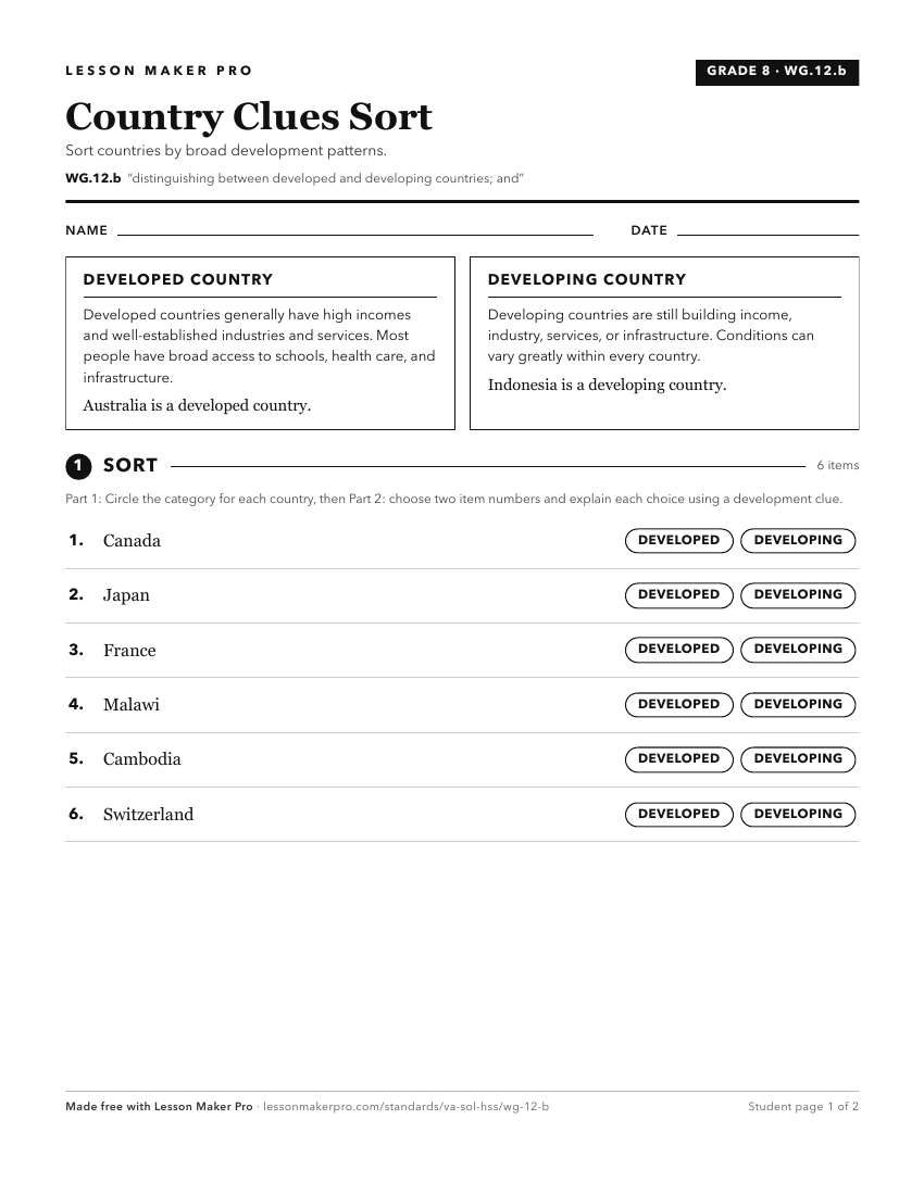 Preview of the WG.12.b printable worksheet
