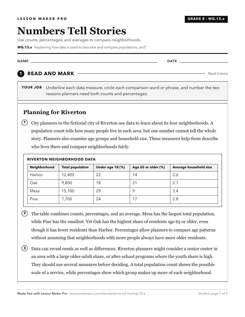 Preview of the WG.13.a printable worksheet