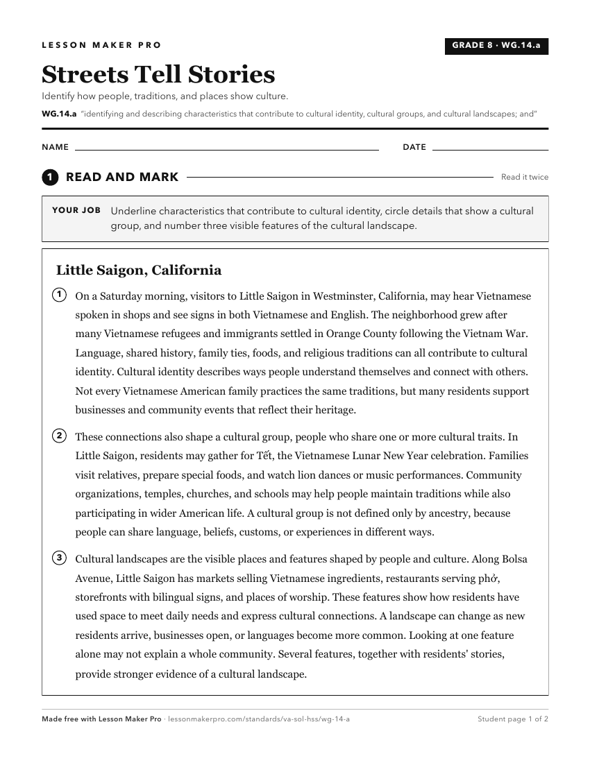 Preview of the WG.14.a printable worksheet
