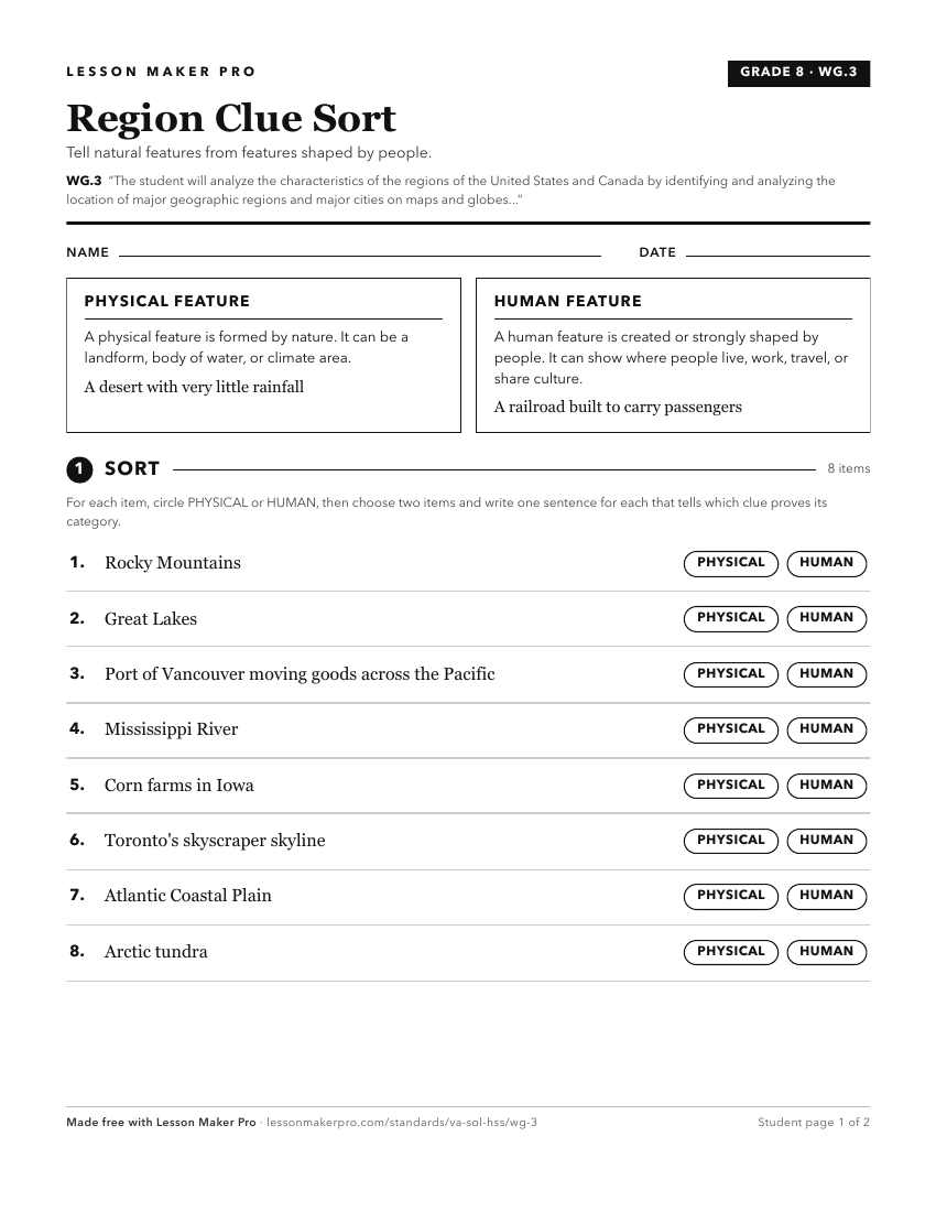 Preview of the WG.3 printable worksheet