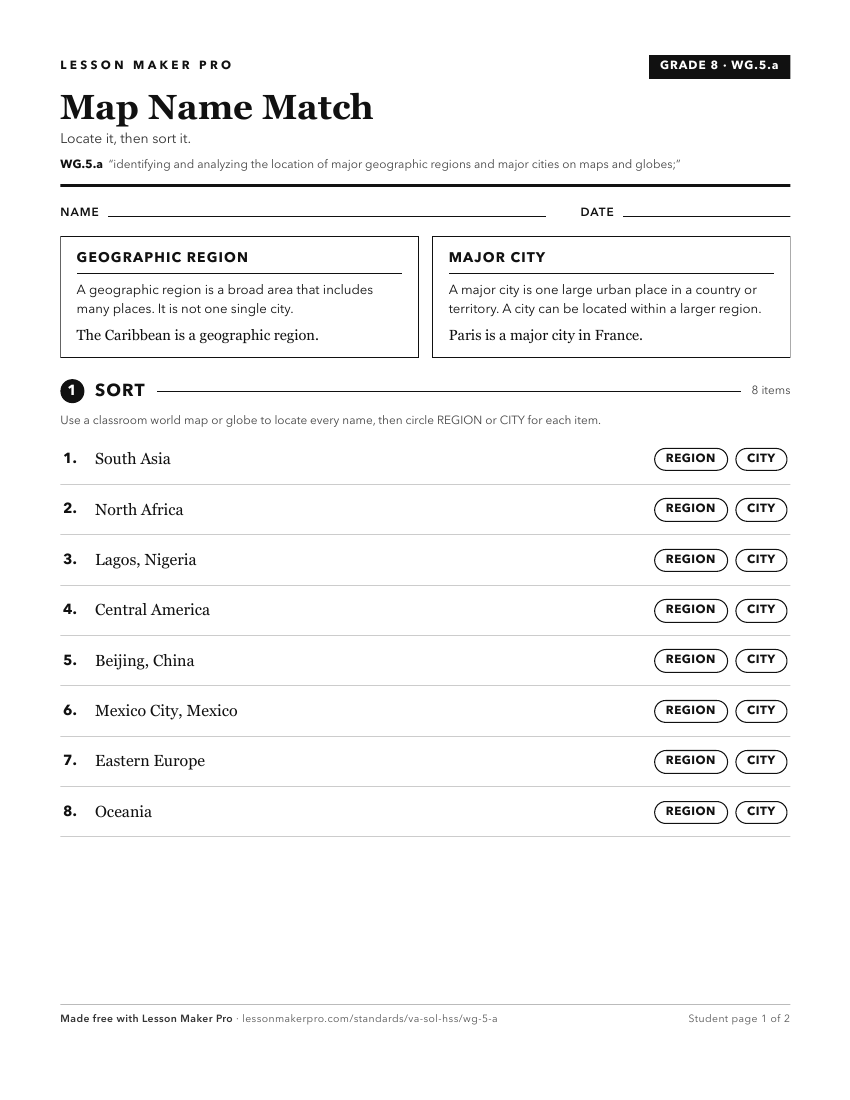 Preview of the WG.5.a printable worksheet
