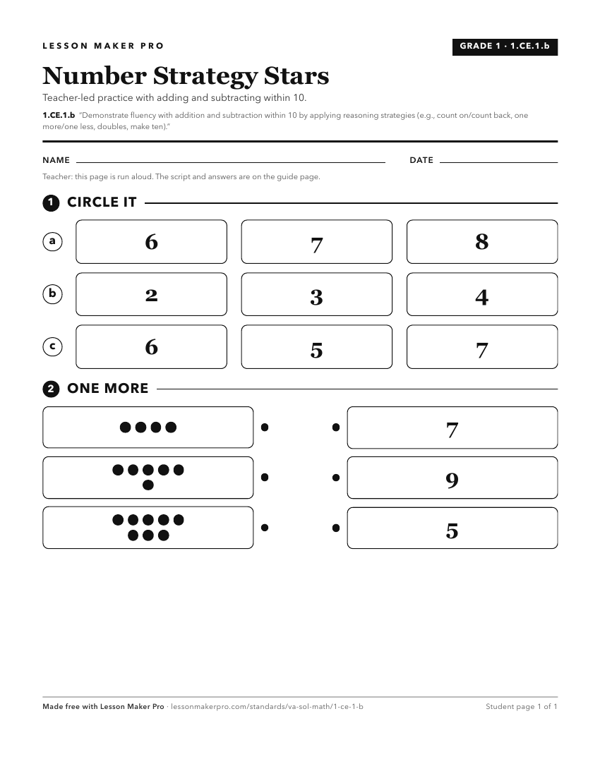 Preview of the 1.CE.1.b printable worksheet