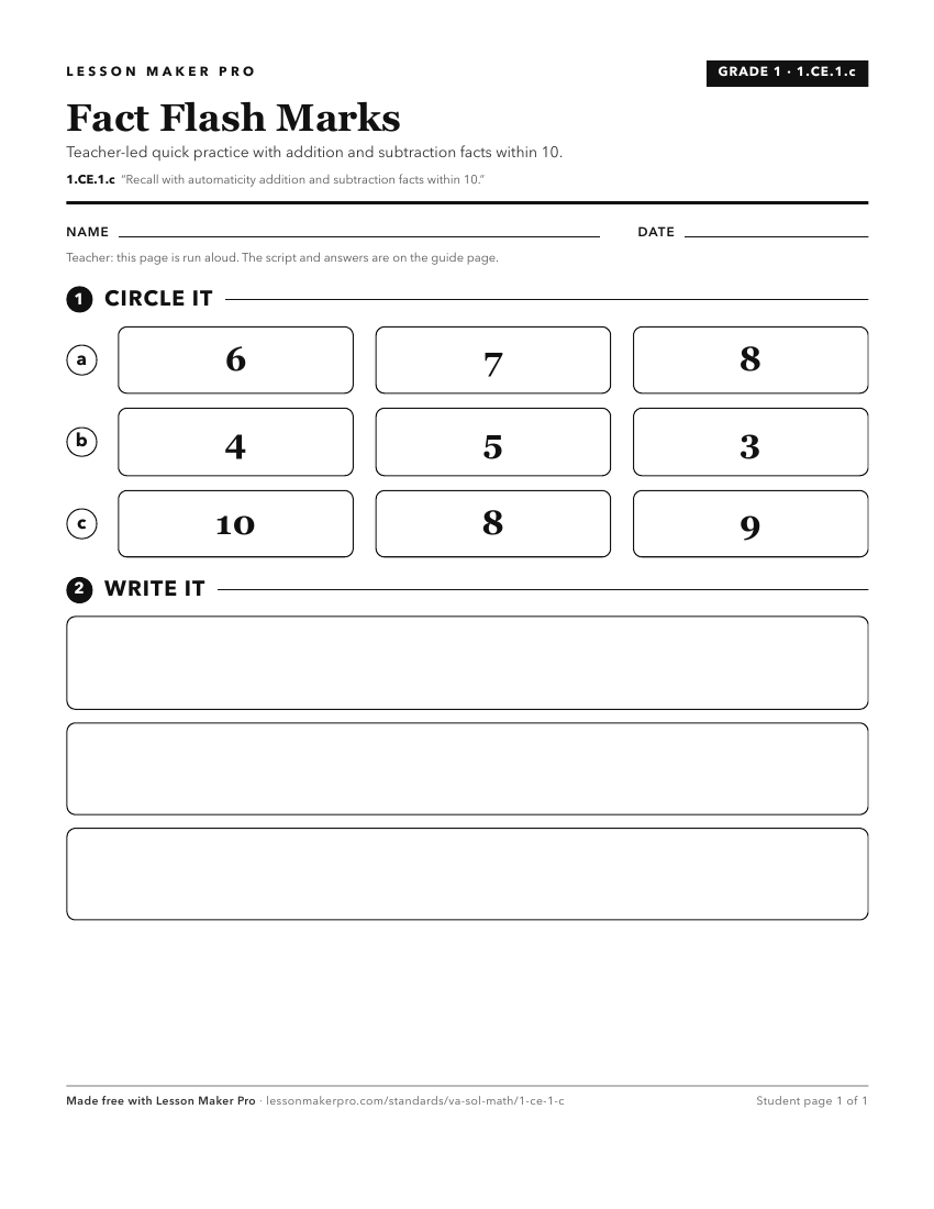 Preview of the 1.CE.1.c printable worksheet