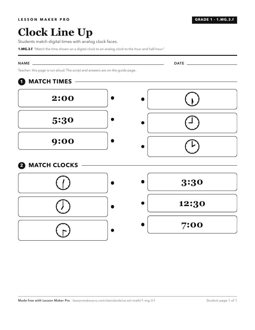 Preview of the 1.MG.3.f printable worksheet