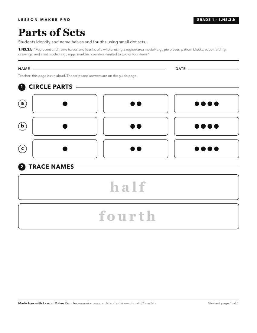 Preview of the 1.NS.3.b printable worksheet