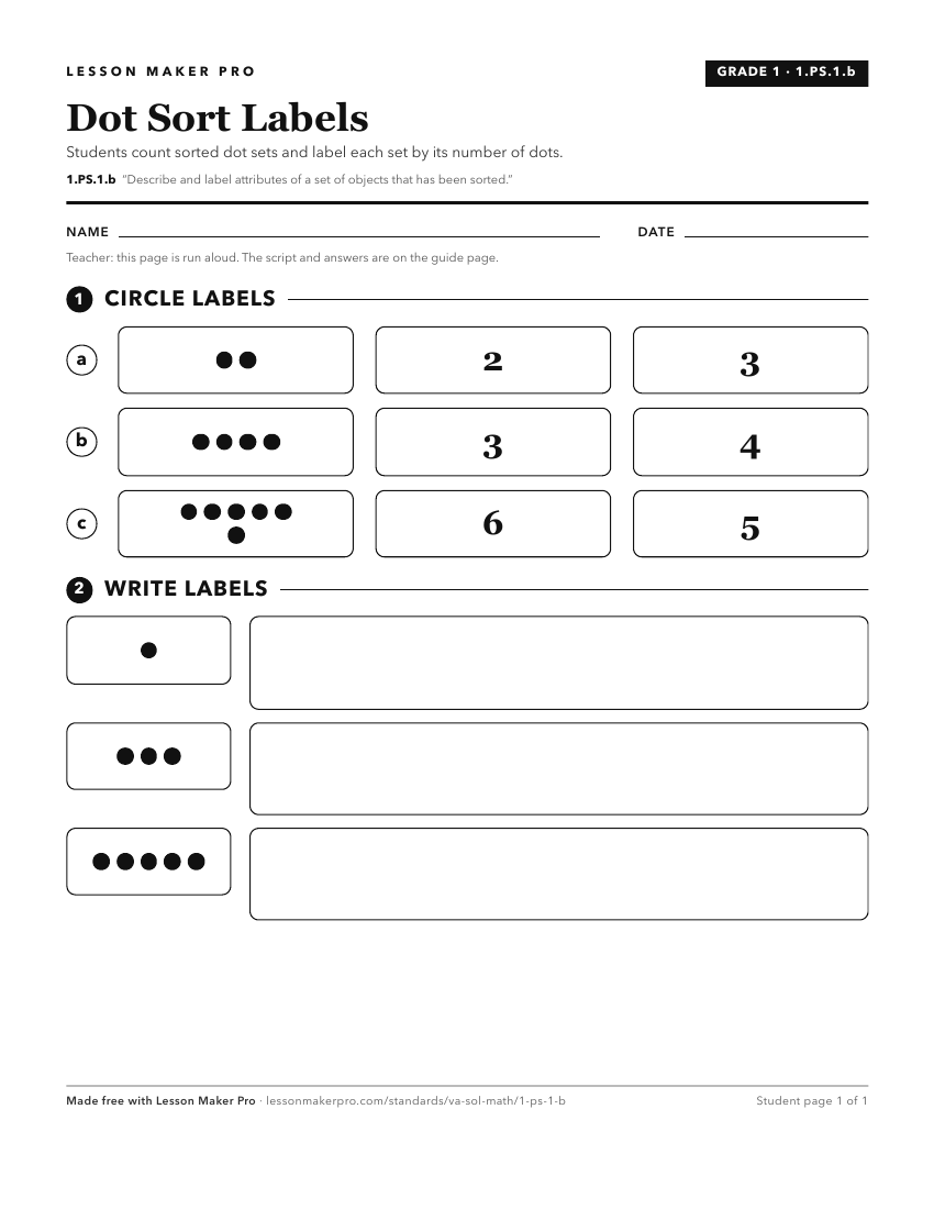 Preview of the 1.PS.1.b printable worksheet
