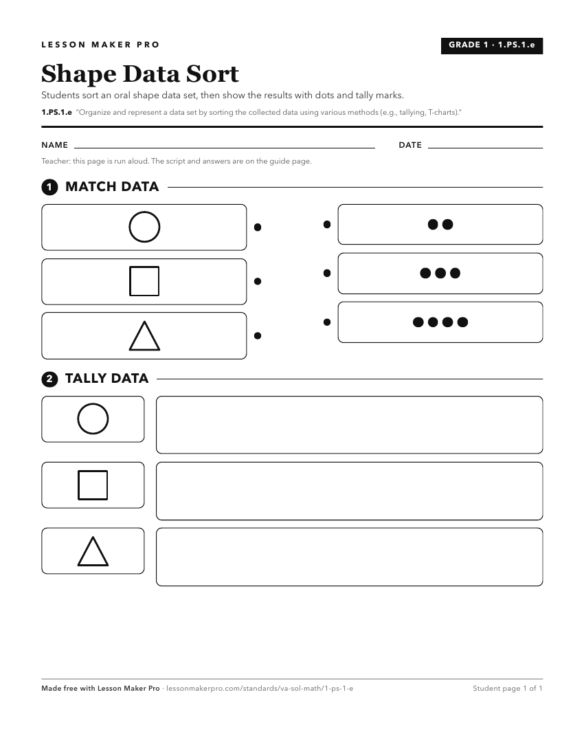 Preview of the 1.PS.1.e printable worksheet