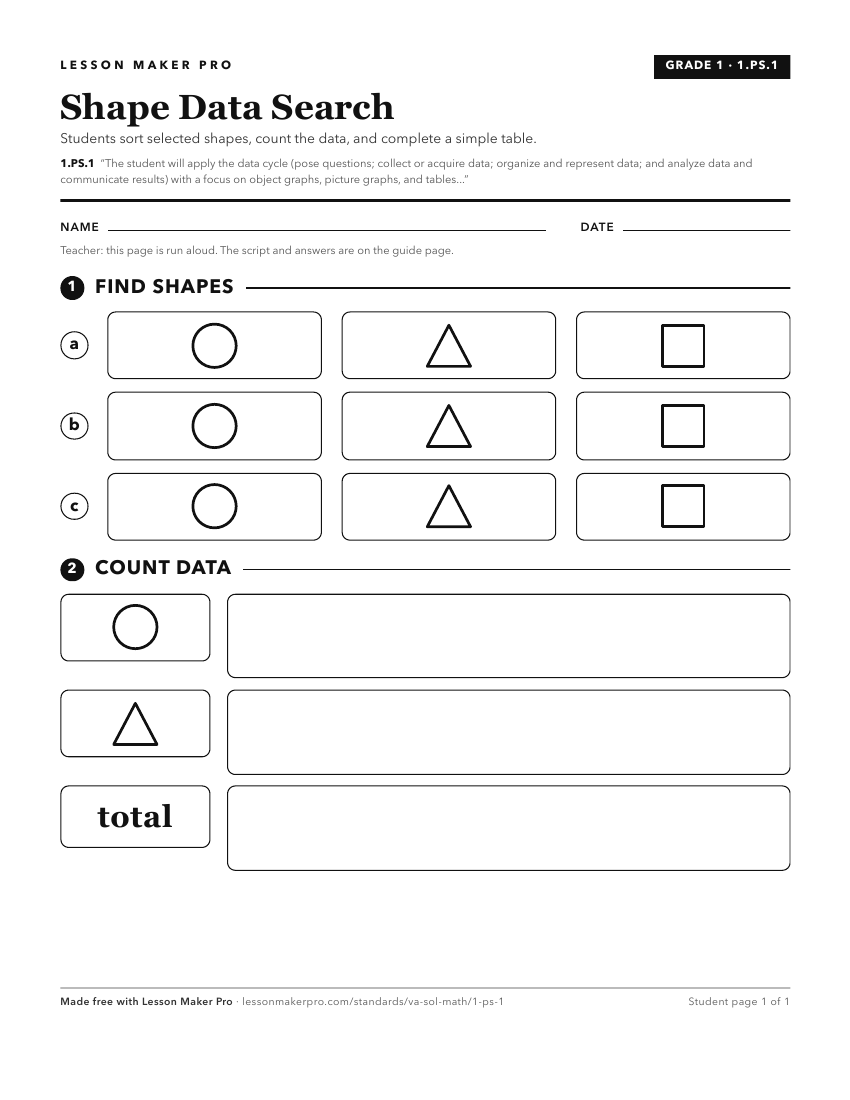 Preview of the 1.PS.1 printable worksheet