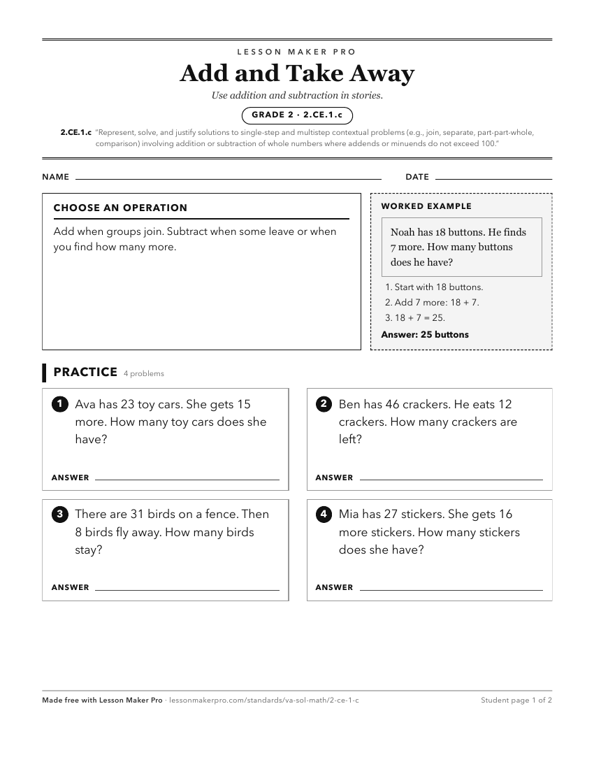 Preview of the 2.CE.1.c printable worksheet