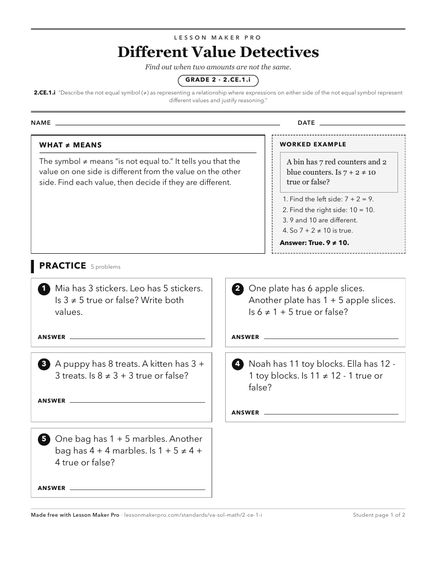 Preview of the 2.CE.1.i printable worksheet