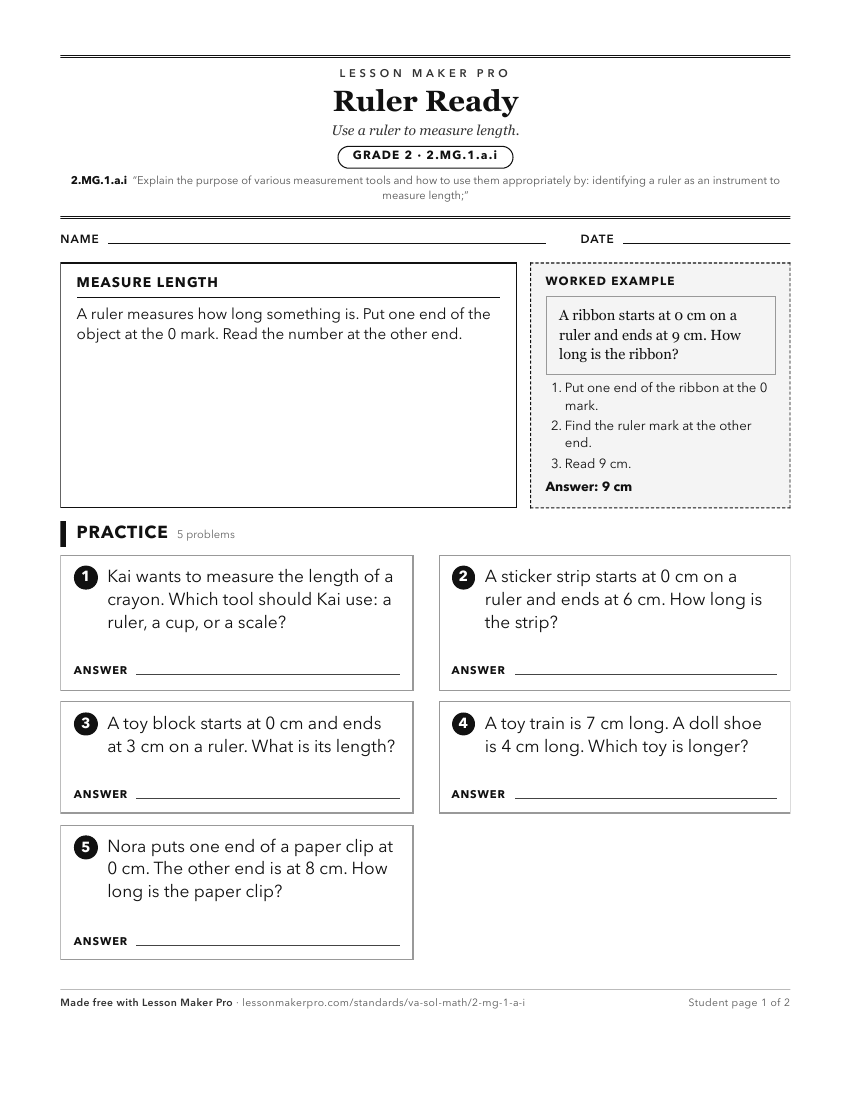Preview of the 2.MG.1.a.i printable worksheet
