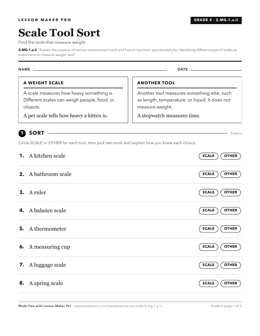 Preview of the 2.MG.1.a.ii printable worksheet
