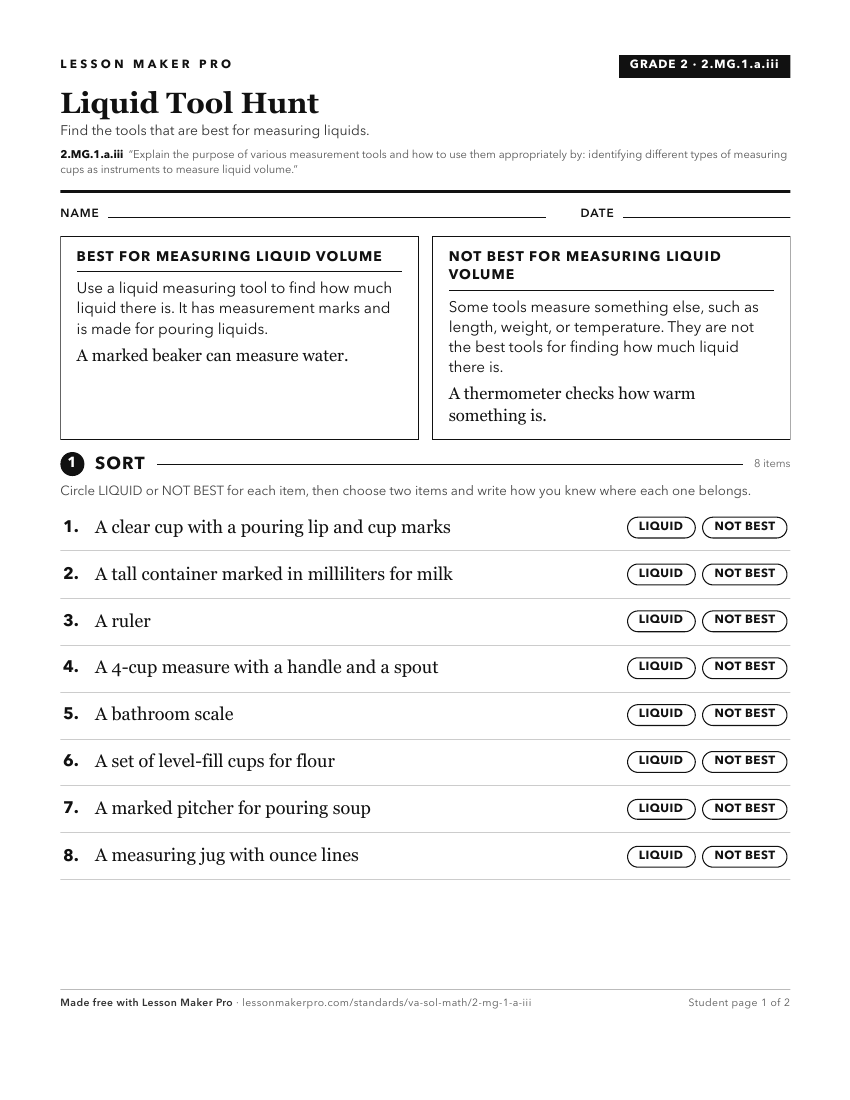 Preview of the 2.MG.1.a.iii printable worksheet