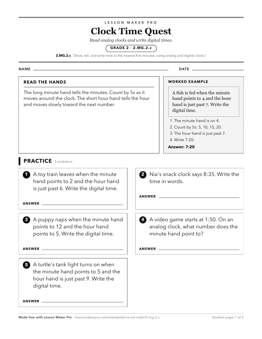 Preview of the 2.MG.2.c printable worksheet