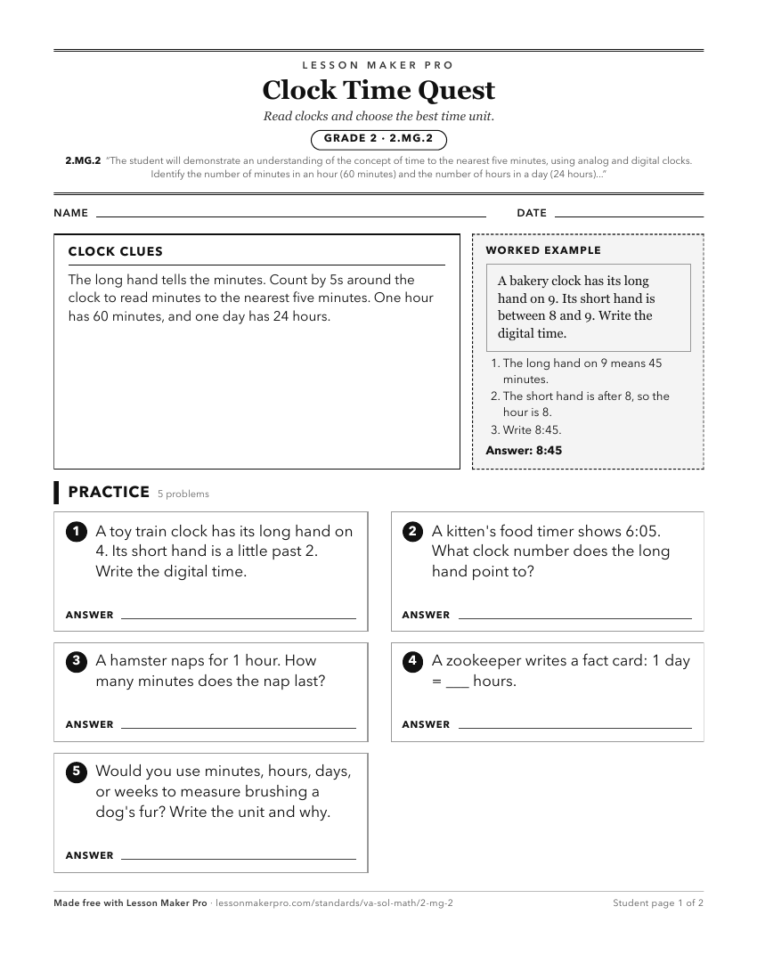 Preview of the 2.MG.2 printable worksheet