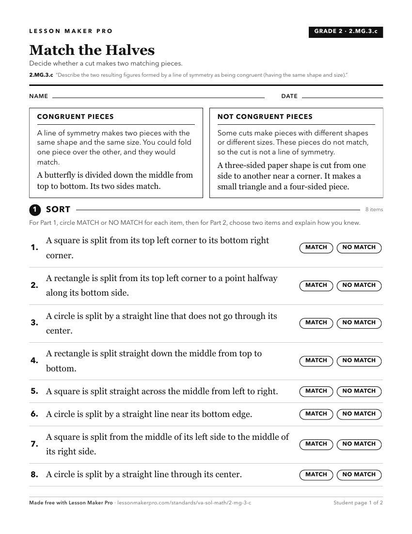 Preview of the 2.MG.3.c printable worksheet