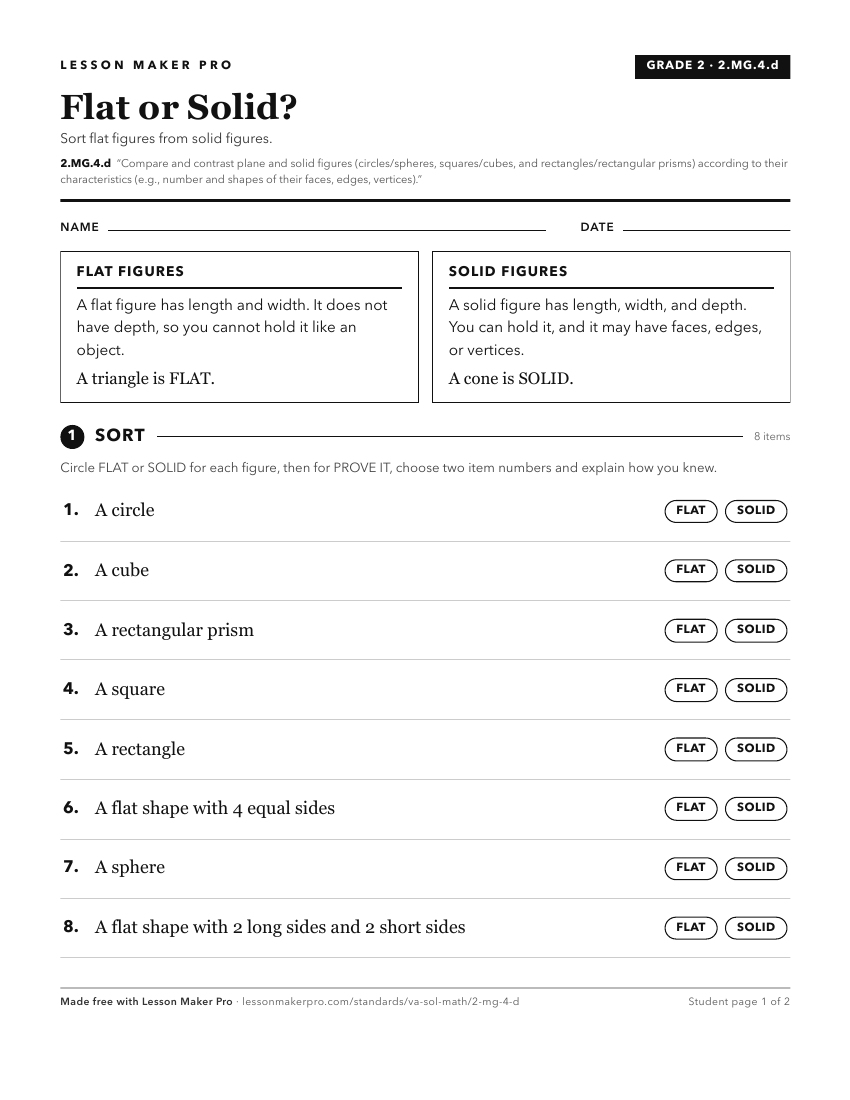 Preview of the 2.MG.4.d printable worksheet