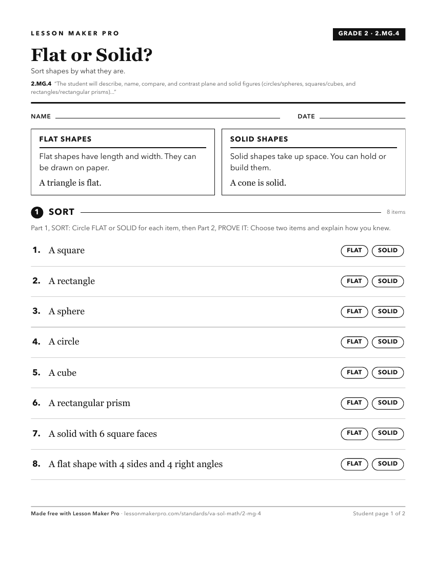 Preview of the 2.MG.4 printable worksheet