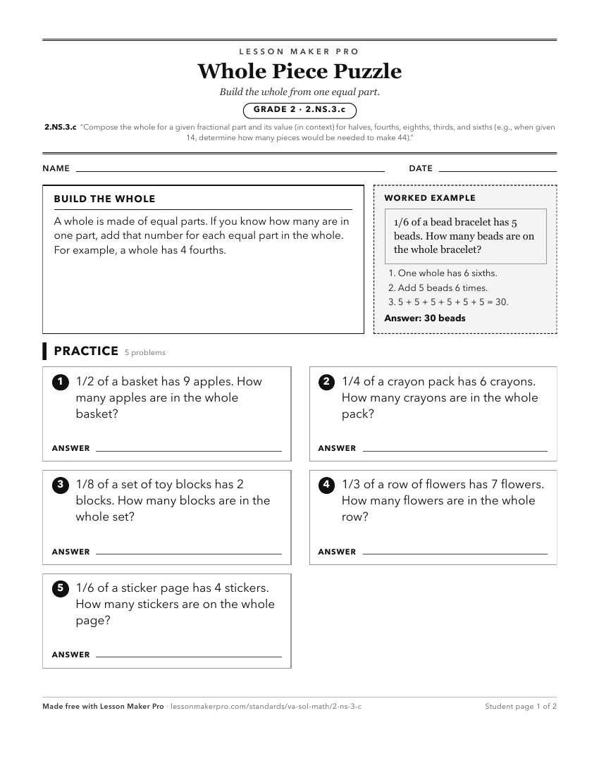 Preview of the 2.NS.3.c printable worksheet