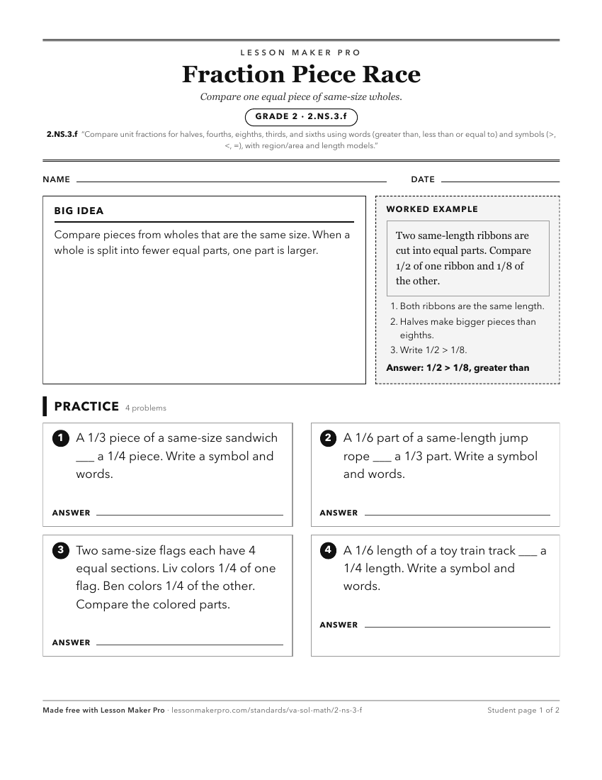 Preview of the 2.NS.3.f printable worksheet