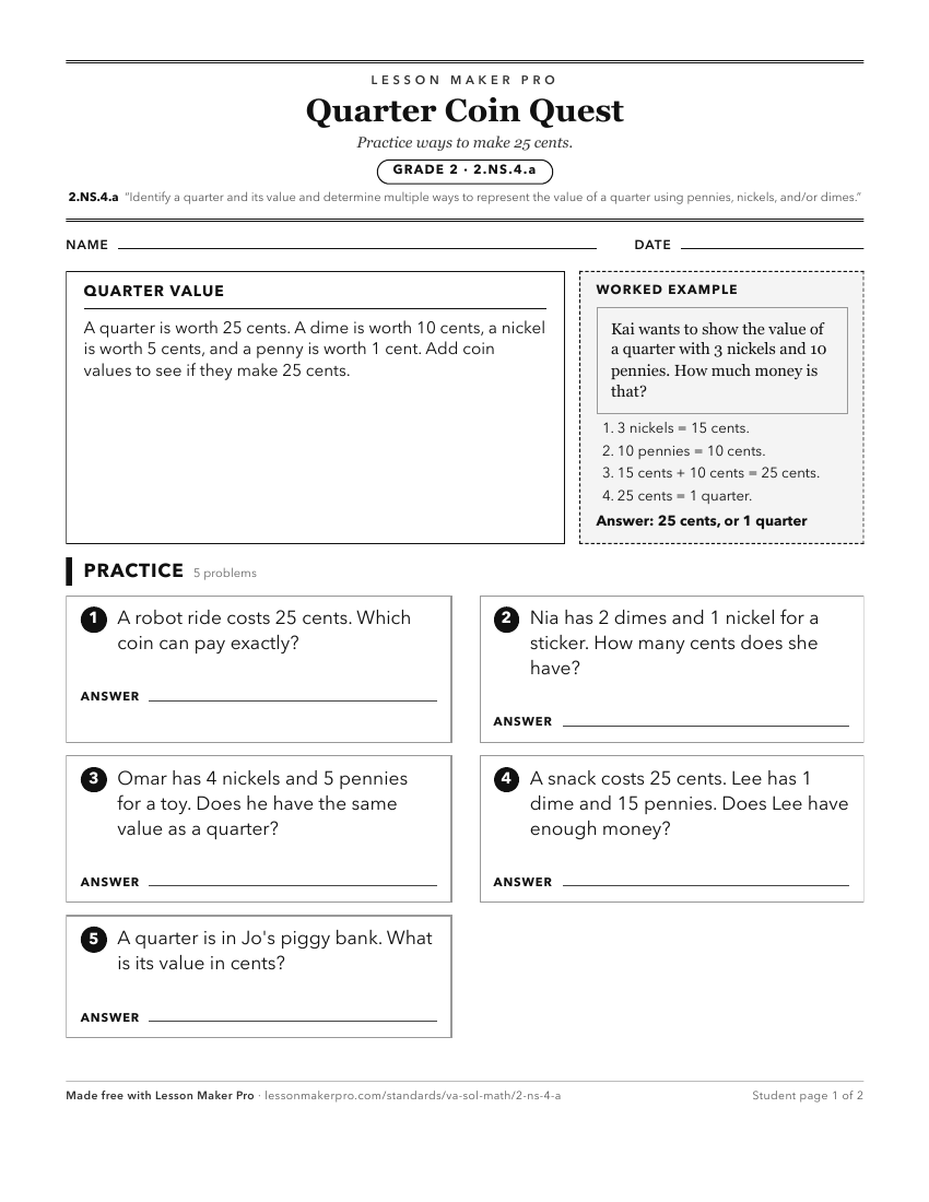 Preview of the 2.NS.4.a printable worksheet